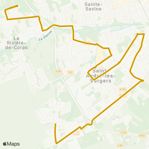 TCAT - Lignes scolaires St André - Campus Herriot map