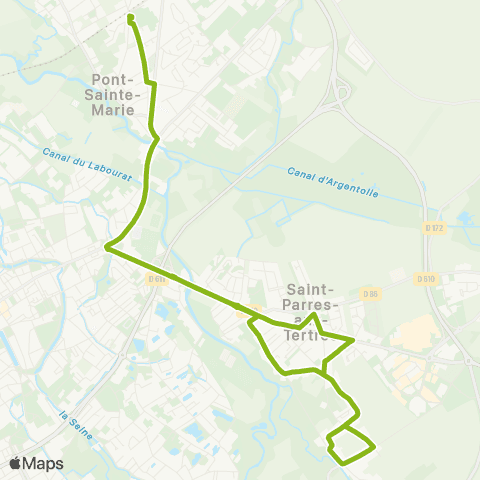 TCAT - Lignes scolaires St Parres - Collège Euréka map
