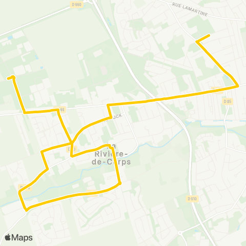 TCAT - Lignes scolaires Rivière de Corps - Collège Langevin map