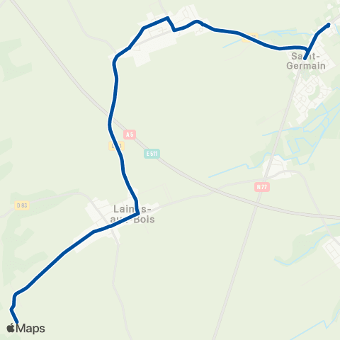 TCAT St Germain vers Lepine - Laines aux Bois map