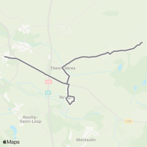 TCAT Laubressel vers Saint Parres map