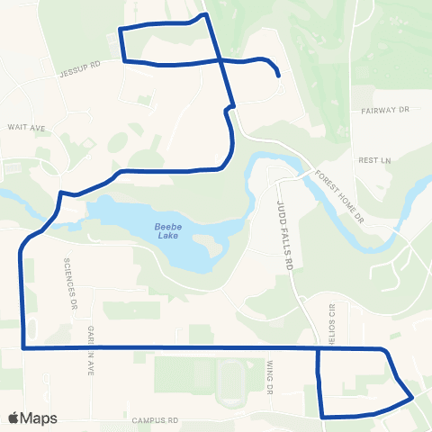 TCAT Cornell Daytime Campus Service map