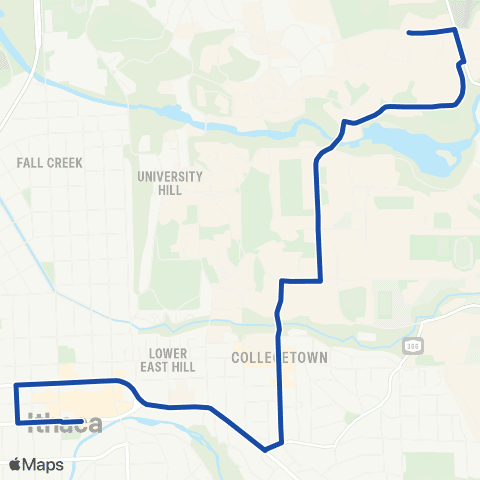 TCAT Ithaca Commons - Cornell University map