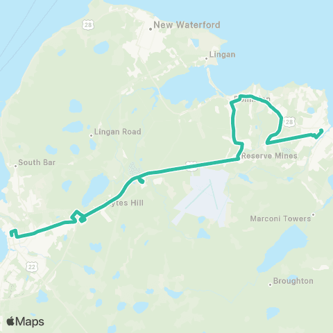 Transit Cape Breton Sydney - Glace Bay map