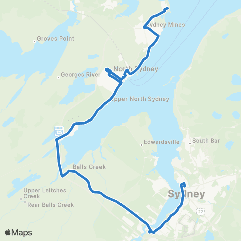 Transit Cape Breton Sydney - Sydney Mines map