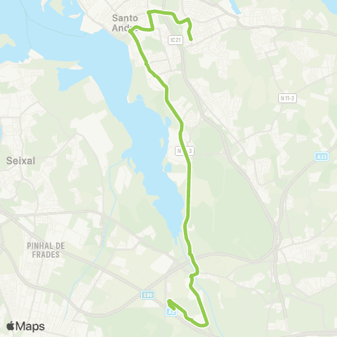 TCB Coina-Fontaínhas map