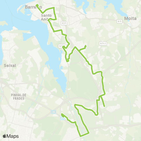 TCB Coina-Praça da Amizade map