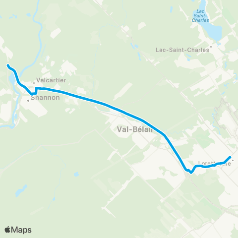 Transport collectif de La Jacques-Cartier Shannon map