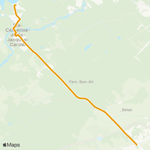 Transport collectif de La Jacques-Cartier Fossambault-s/-le-Lac et Ste-Catherine-de-la-Jacques-Cartier map