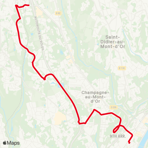 TCL Gare de Vaise - Porte de Lyon map