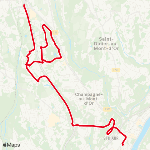 TCL Gare de Vaise - Porte de Lyon map