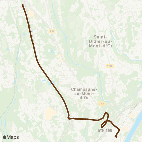 TCL Gare de Vaise - Porte de Lyon map