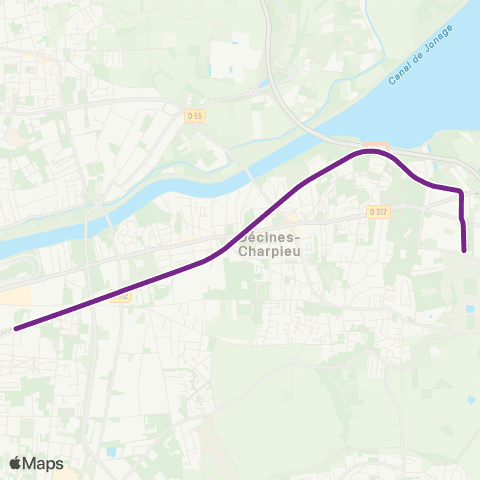TCL Vaulx-en-Velin la Soie - Décines - OL Vallée map