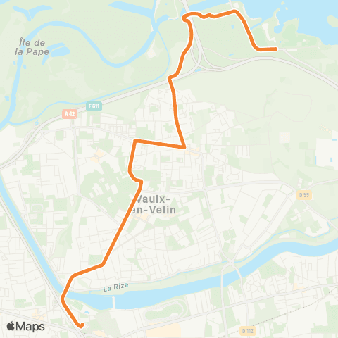 TCL Vaulx-en-Velin la Soie - Grand Parc l'Atol' map