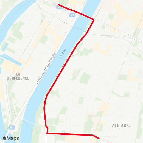 TCL Bus Relais Ligne 60 Perrache - Debourg map