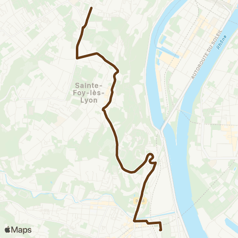 TCL Gare d'Oullins - Ste Foy Place St Luc map