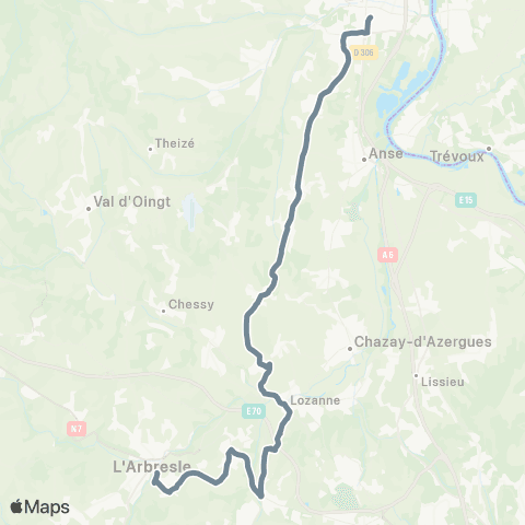 TCL L'Arbresle - Villefranche-sur-Saône map