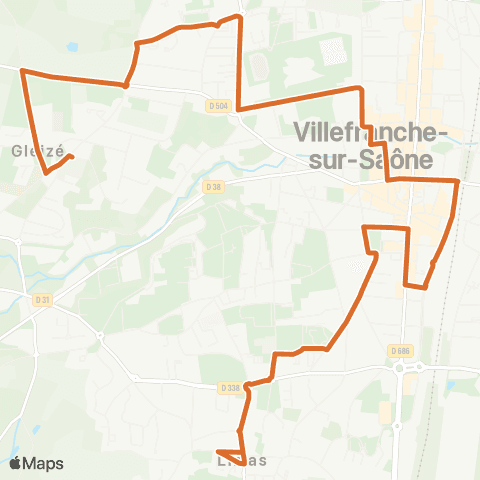 TCL Gleizé Mairie - Limas Église map