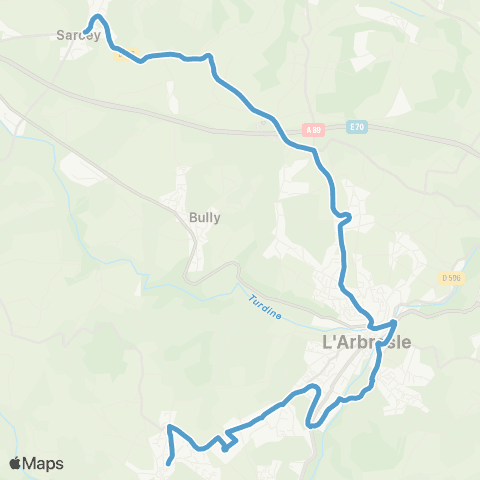 TCL Place des Rosiers - Sarcey Mairie map