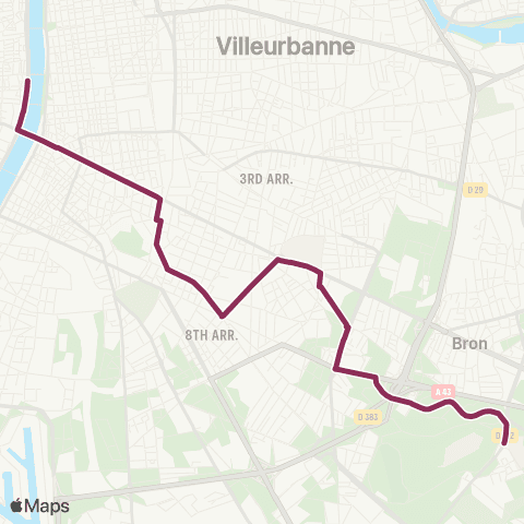 TCL Cité Intl - Cordeliers - Parilly Univ. Hippodrome map