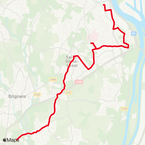 TCL Gare d’Oullins - St-Genis Lycée Descartes / Vourles map