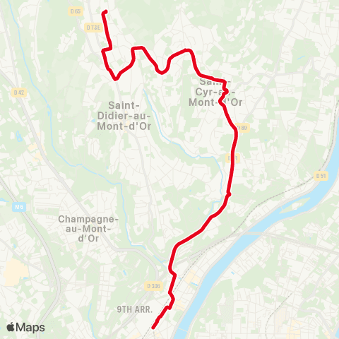TCL Gare de Vaise - Saint-Cyr map