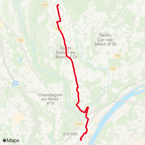 TCL Gare de Vaise - Saint Fortunat map