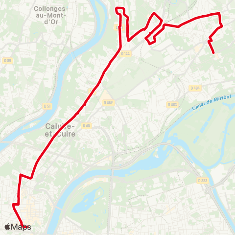 TCL Croix Rousse - Rillieux les Alagniers map