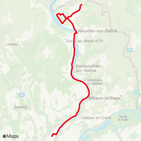 TCL Gare de Vaise - St Romain / Genay Proulieu map