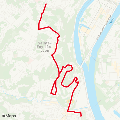 TCL Gare d'Oullins - Ste Foy Place St Luc map