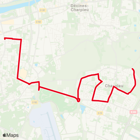 TCL Vaulx-en-Velin la Soie - Chassieu Grandes Terres map