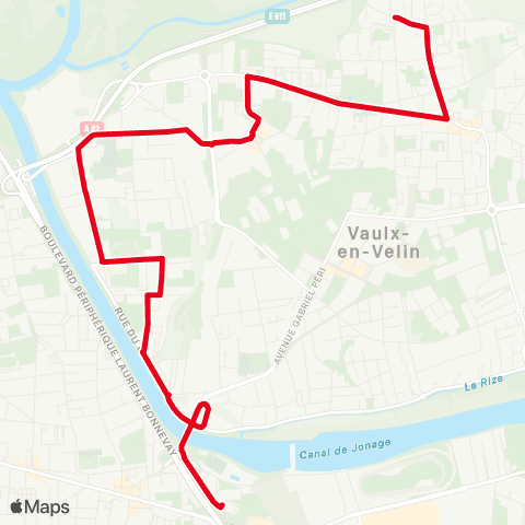 TCL Laurent Bonnevay - Vaulx Lamartine map