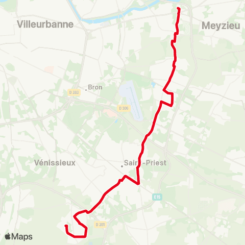 TCL Décines Grand Large - Corbas les Balmes map