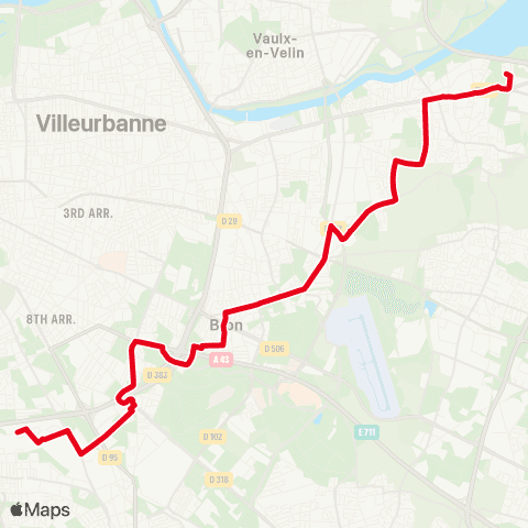 TCL Vénissieux la Borelle - Décines Grand Large map