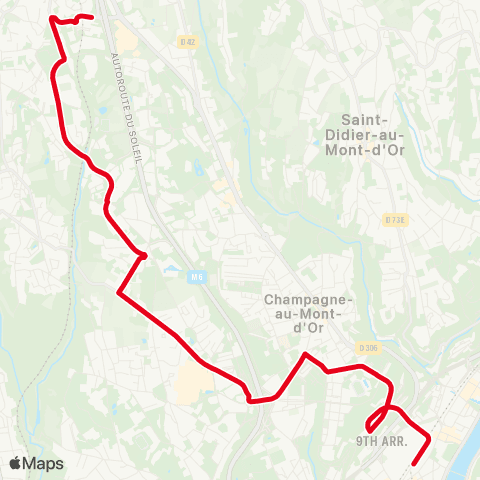 TCL Gare de Vaise - Porte de Lyon map