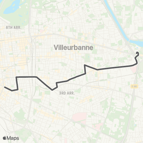 TCL Saxe Gambetta - Laurent Bonnevay map