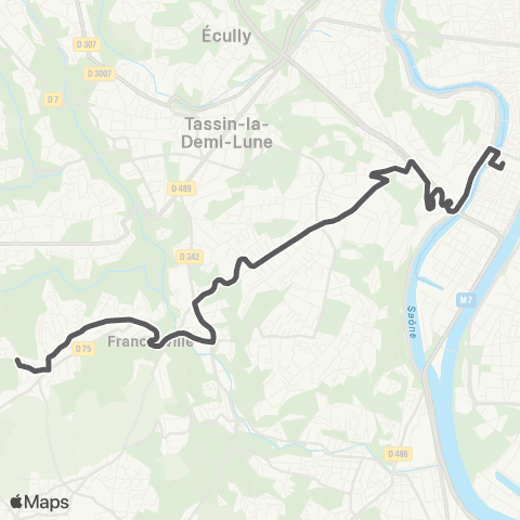 TCL Bellecour St Exupéry - Fort du Bruissin map