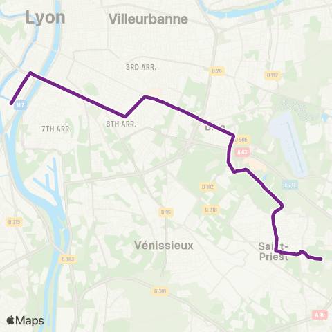 TCL Montrochet - Saint Priest Bel Air map