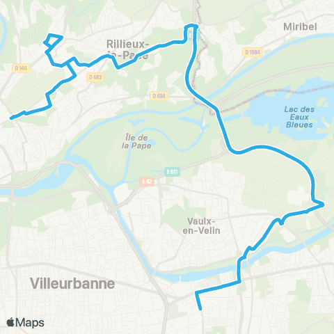 TCL Vaulx la Soie - Caluire Chemin Petit map