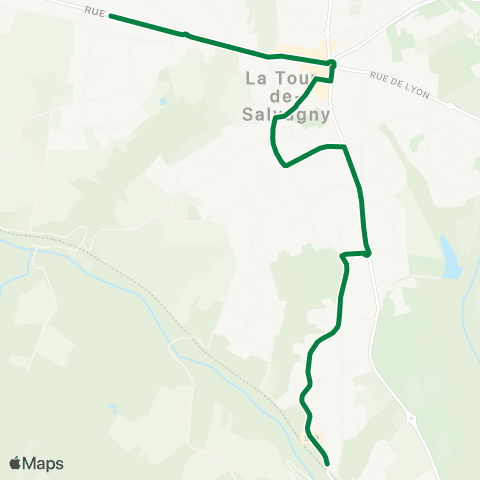 TCL La Tour de Salvagny Mairie - Chambettes-Mairie-Gare-Mairie map