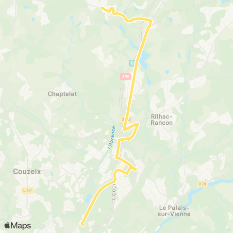 TCL Pôle la Bastide <> Bonnac le Masbatin map