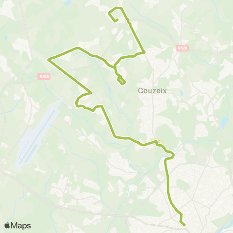 TCL Pl. W. Churchill <> Couzeix Anglard map