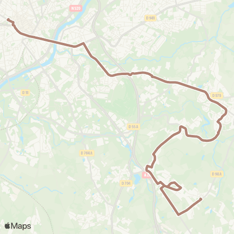 TCL Pl. W. Churchill <> Feytiat Mas Gauthier map