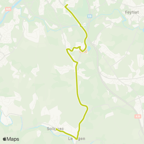 TCL Pôle St Lazare <> Solignac Bourg via le Vigen map