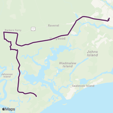Tri-County Link Edisto Island-Citadel Mall map