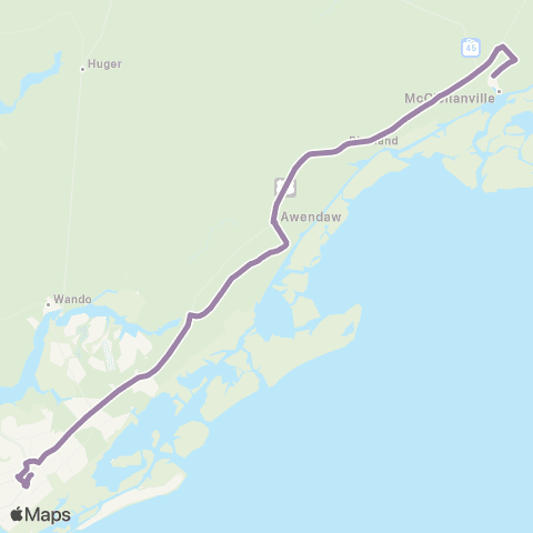 Tri-County Link McClellanville–Awendaw–Mt. Pleasant map