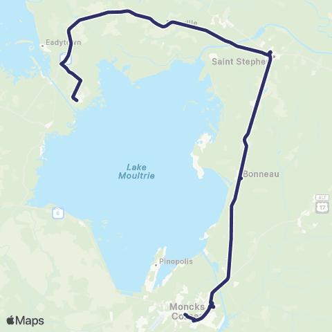 Tri-County Link Moncks Corner-St. Stephen map