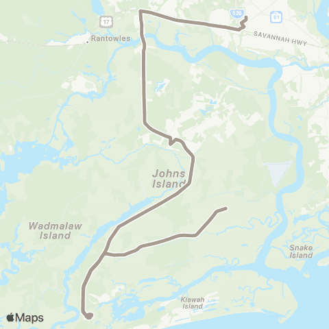 Tri-County Link Johns Island-West Ashley map