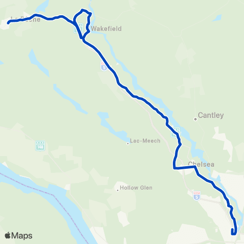 Transcollines La Pêche — Chelsea — Gatineau map