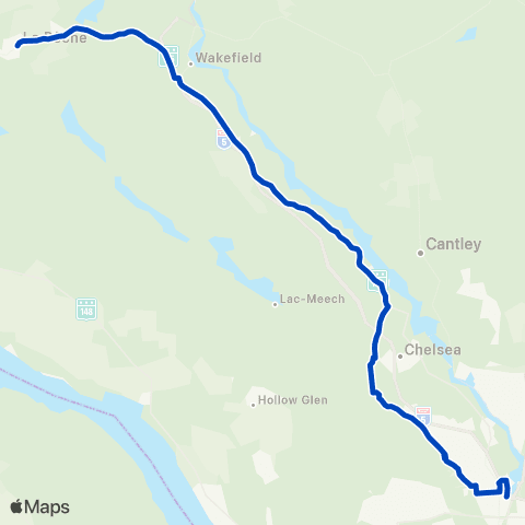 Transcollines La Pêche — Chelsea — Gatineau map